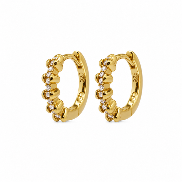 Karma Jewelry H728GP - Dames Oorbellen - Zirconia Ines - Sterling zilver - Gold plated - 12 MM
