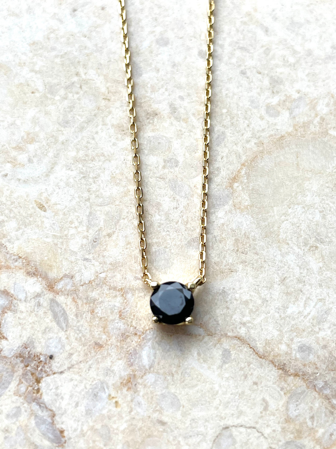 Karma Jewelry T309GP_BL - Dames Ketting - Tess Black - Sterling Zilver - 14k Gouden Plating - 39 + 5 CM