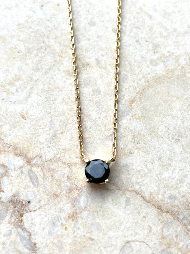 Karma Jewelry T309GP_BL - Dames Ketting - Tess Black - Sterling Zilver - 14k Gouden Plating - 39 + 5 CM