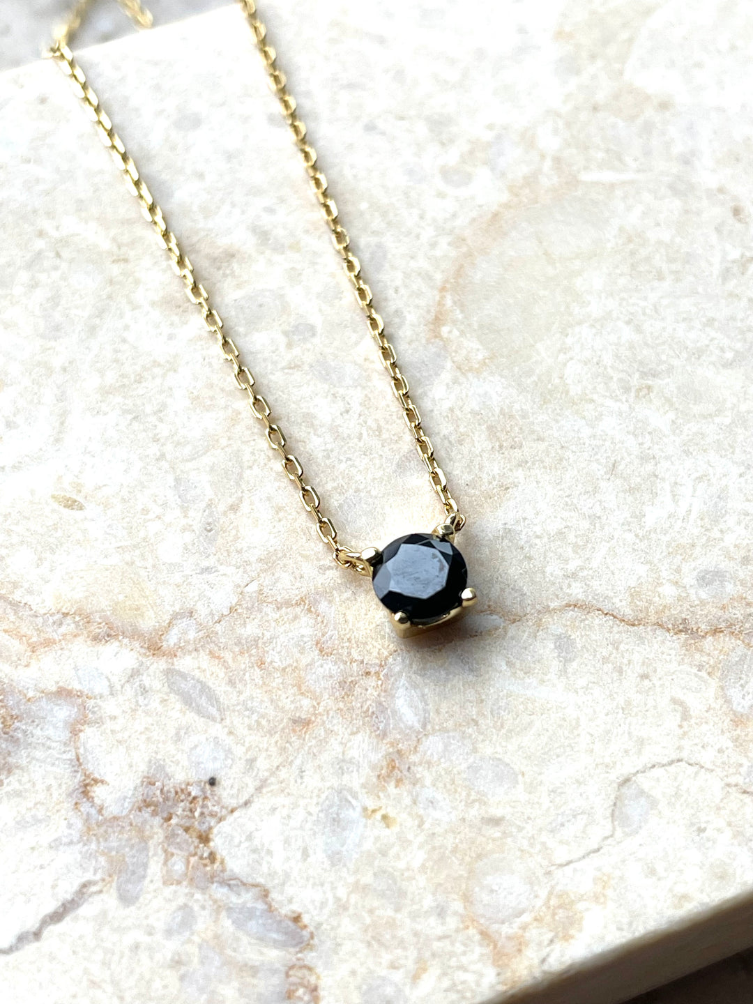 Karma Jewelry T309GP_BL - Dames Ketting - Tess Black - Sterling Zilver - 14k Gouden Plating - 39 + 5 CM