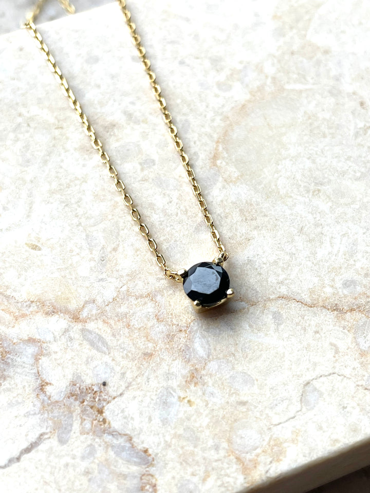 Karma Jewelry T309GP_BL - Dames Ketting - Tess Black - Sterling Zilver - 14k Gouden Plating - 39 + 5 CM