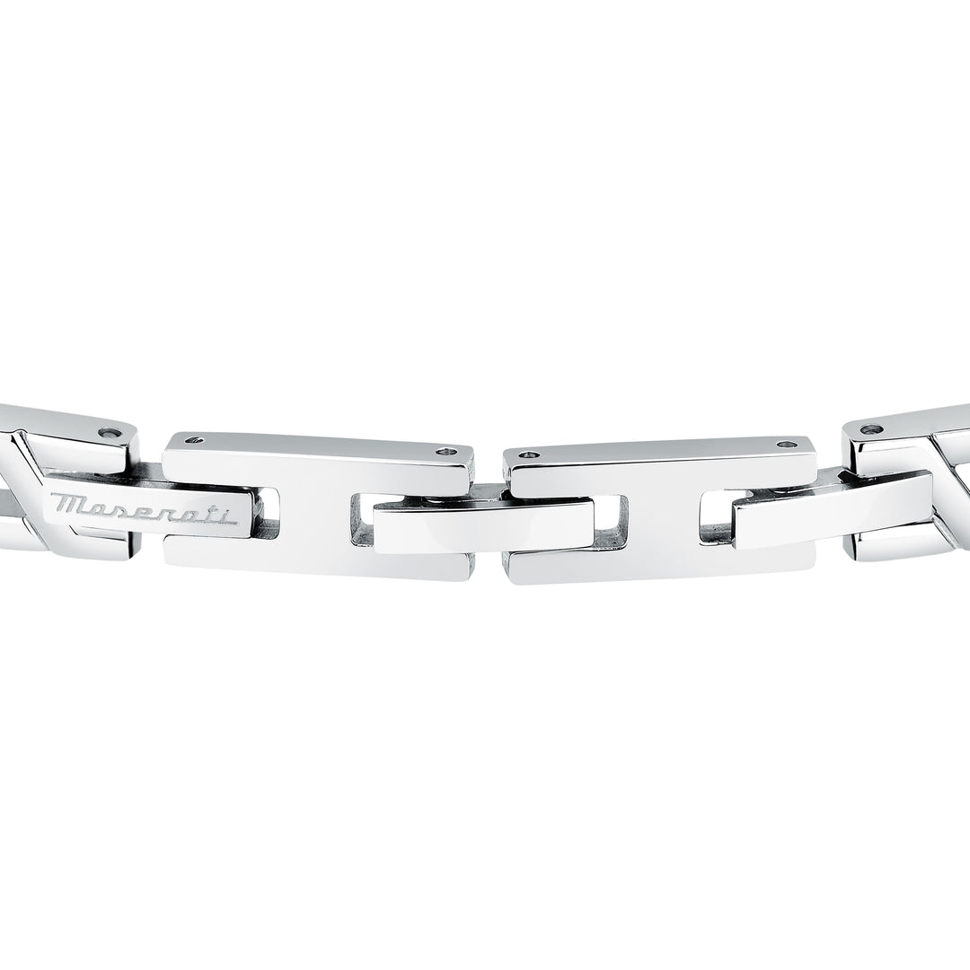 Maserati Iconic JM124AVD39 Heren Armband - Mat Zilverkleurig en Blauw