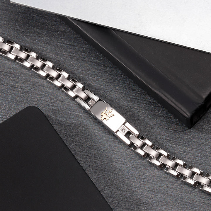 Maserati Diamonds JM221ATY04 - Heren Armband - Roestvrijstaal - Zilverkleurig - Diamant