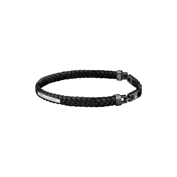 Maserati bracelet JM222AVE02 - heren armband - recycled leather - Zwart - 22,5 cm