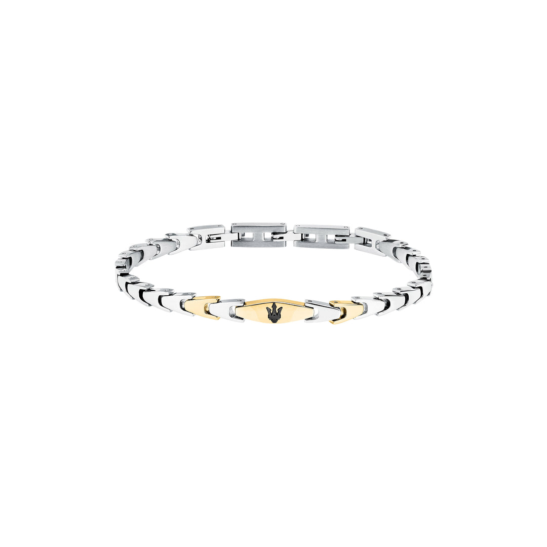 Iconic Bracelet JM225AVD84 - Heren Armband - Zilverkleurig, Goudkleurig en Blauw - 18 + 3,5 cm