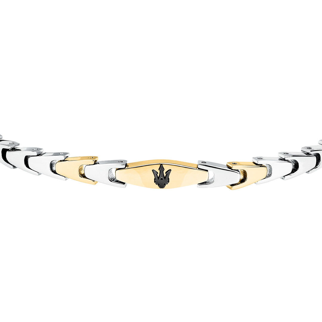 Iconic Bracelet JM225AVD84 - Heren Armband - Zilverkleurig, Goudkleurig en Blauw - 18 + 3,5 cm