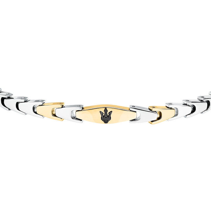 Iconic Bracelet JM225AVD84 - Heren Armband - Zilverkleurig, Goudkleurig en Blauw - 18 + 3,5 cm