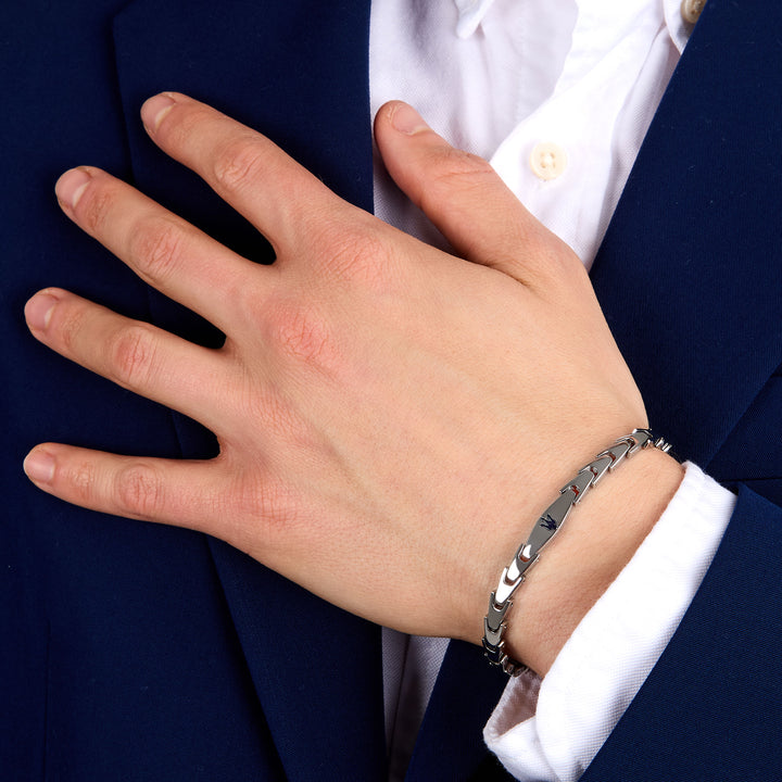 Iconic JM225AVD85 Heren Armband - Zilverkleurig en Blauw