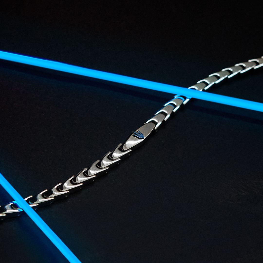Iconic JM225AVD85 Heren Armband - Zilverkleurig en Blauw