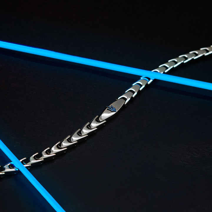 Iconic JM225AVD85 Heren Armband - Zilverkleurig en Blauw