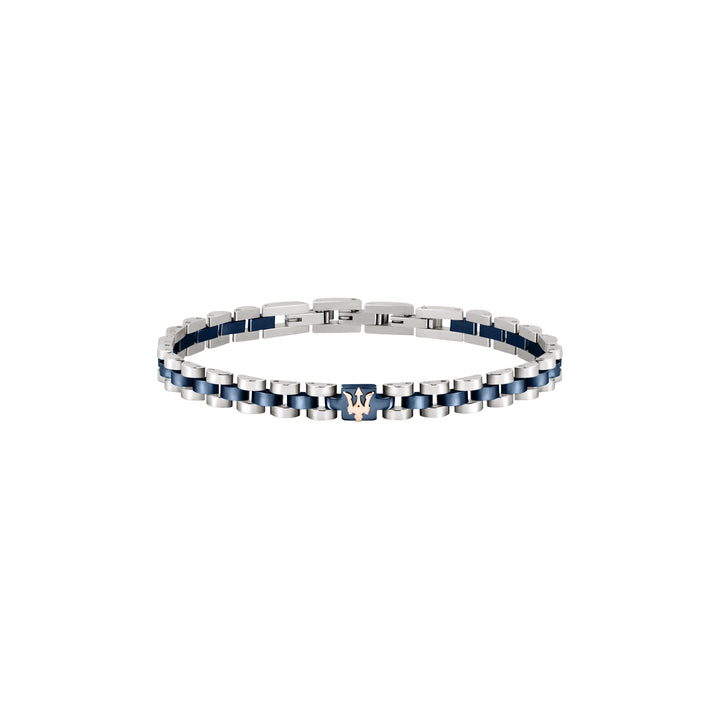 Maserati bracelet JM320AST10 - heren armband - chain SS Dark Blue - Rosegoud - 21 cm