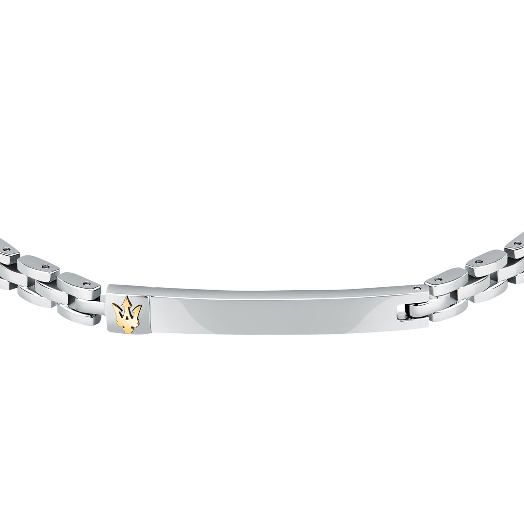 Maserati Iconic JM324AVD55 - Heren Armband - Roestvrijstaal - Zilverkleurig Goudkleurig - 21.5 cm