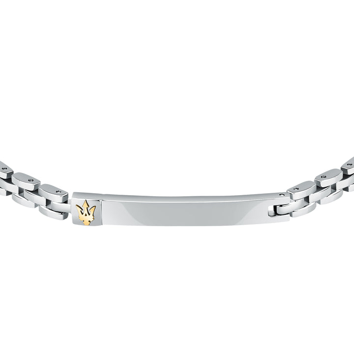 Maserati Iconic JM324AVD55 - Heren Armband - Roestvrijstaal - Zilverkleurig Goudkleurig - 21.5 cm