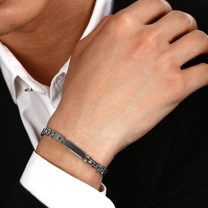 Maserati Iconic JM324AVD57 - Heren Armband - Roestvrijstaal - Zilverkleurig - 21.5 cm