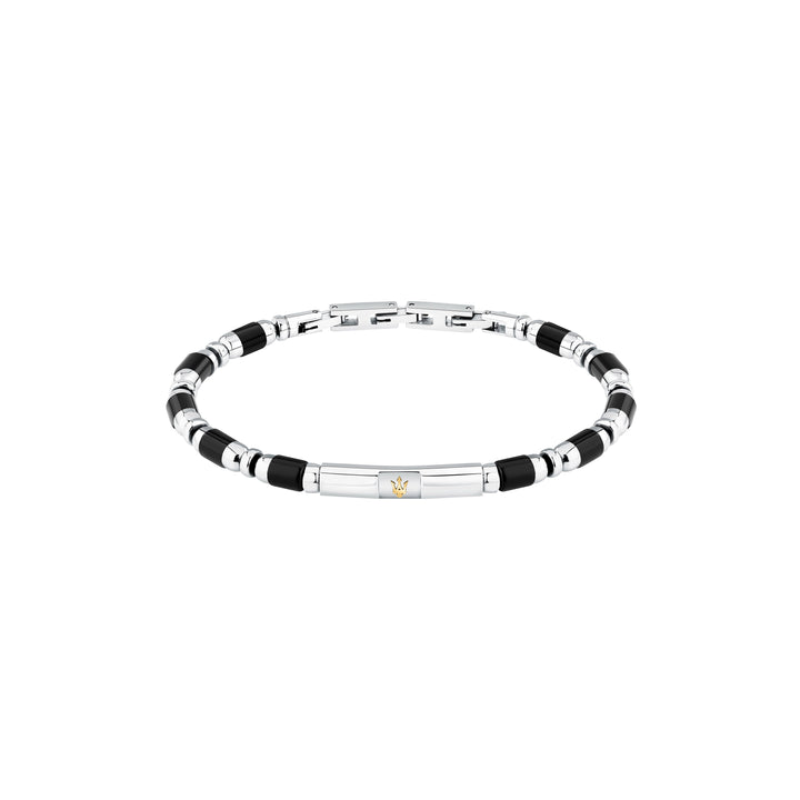 Iconic Bracelet JM334AVD46 - Heren Armband - Roestvrij staal - Zwart agaat - 19 + 3 cm