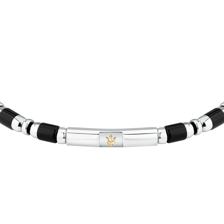 Iconic Bracelet JM334AVD46 - Heren Armband - Roestvrij staal - Zwart agaat - 19 + 3 cm