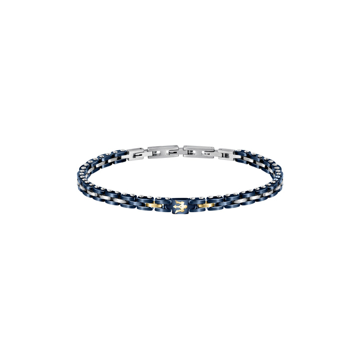 Ceramic Bracelet JM420ATI01 - Heren Armband - Keramiek - Blauw en Zilverkleurig - 22 cm