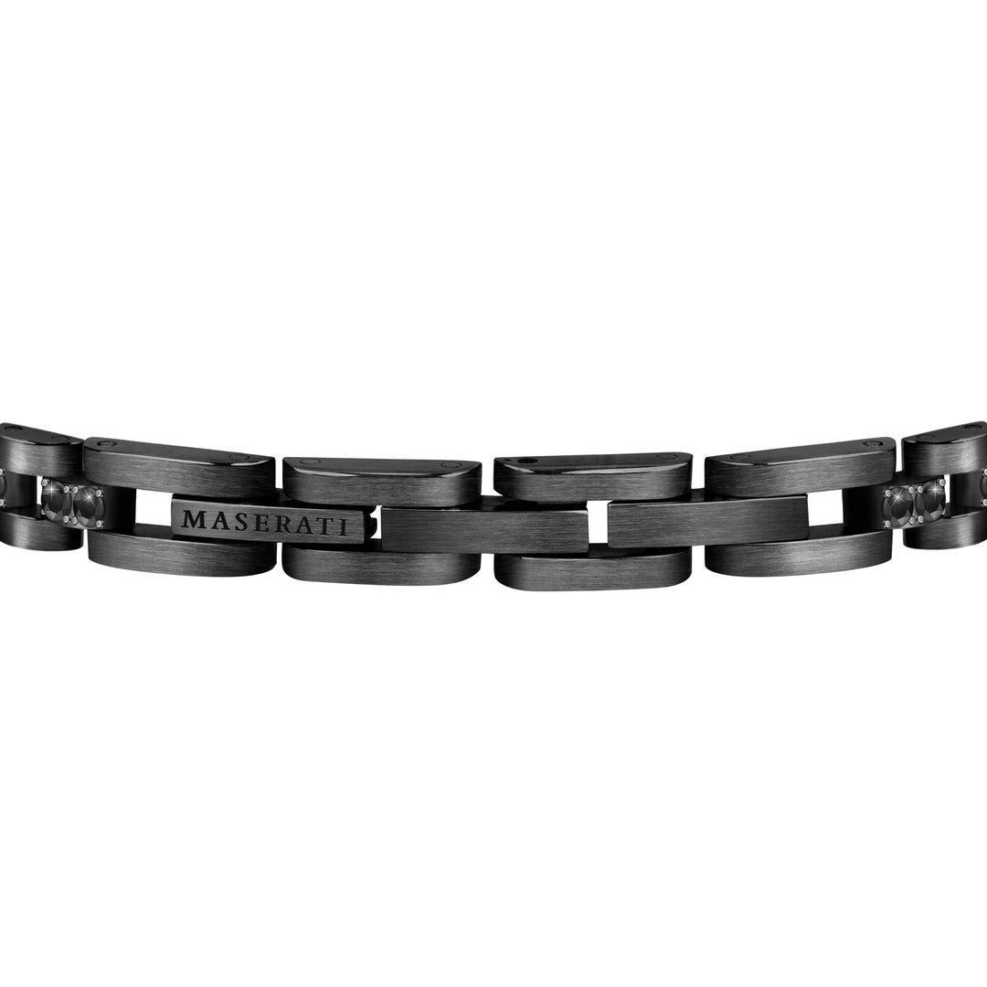 Maserati Iconic JM420ATJ01 - Heren Armband - Roestvrijstaal - Zwart Roségoud Crystal
