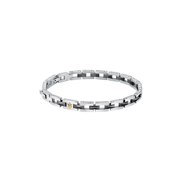 Maserati Iconic JM422ATZ16 - Heren Armband - Keramiek - Zwart Goudkleurig - 22 cm