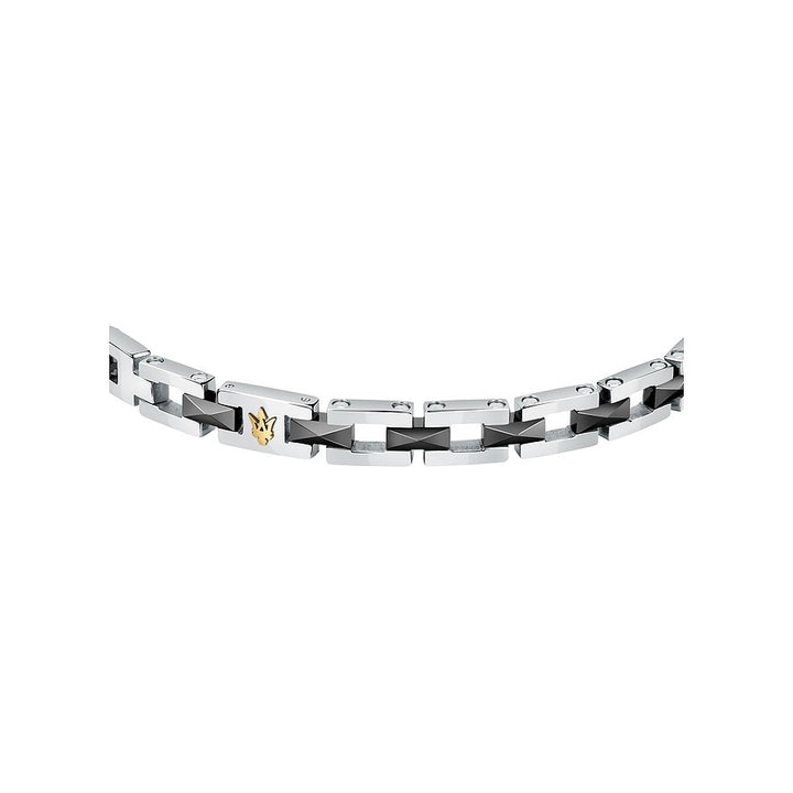 Maserati Iconic JM422ATZ16 - Heren Armband - Keramiek - Zwart Goudkleurig - 22 cm