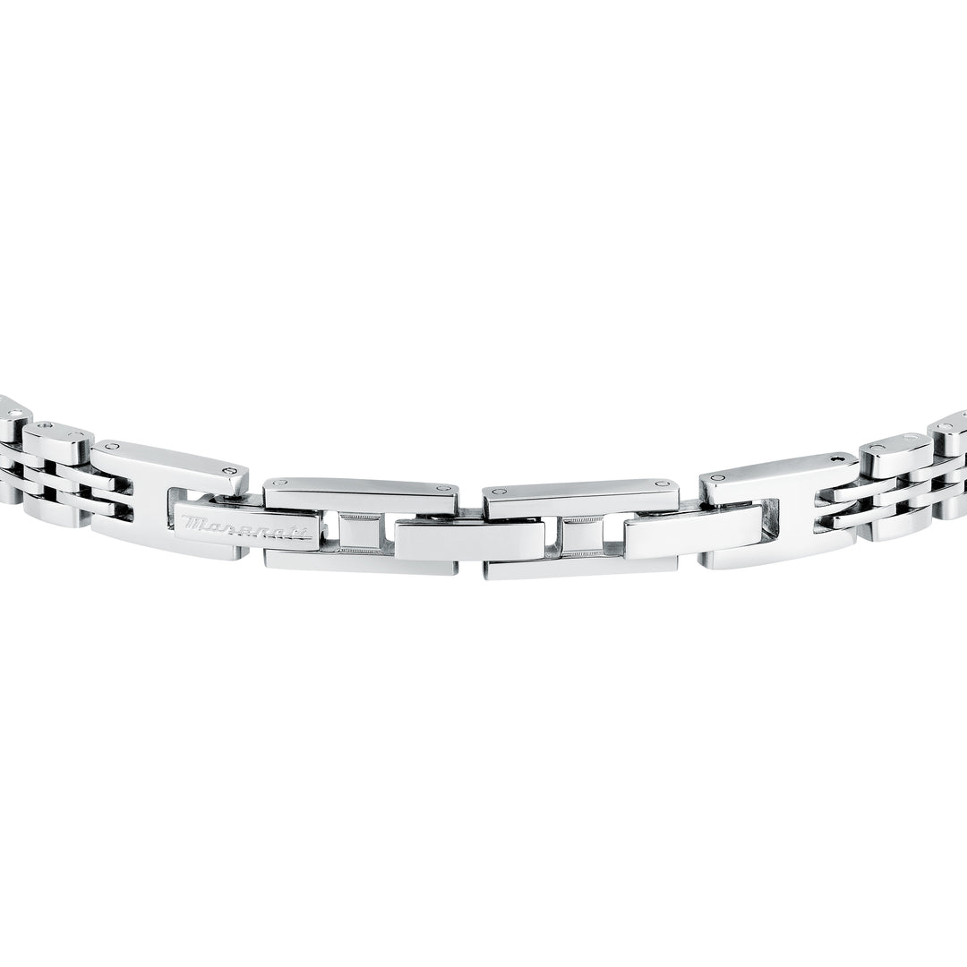 Maserati Iconic JM424AVD66 - Heren Armband - Roestvrijstaal - Zilverkleurig/Zwart - 18.5 cm