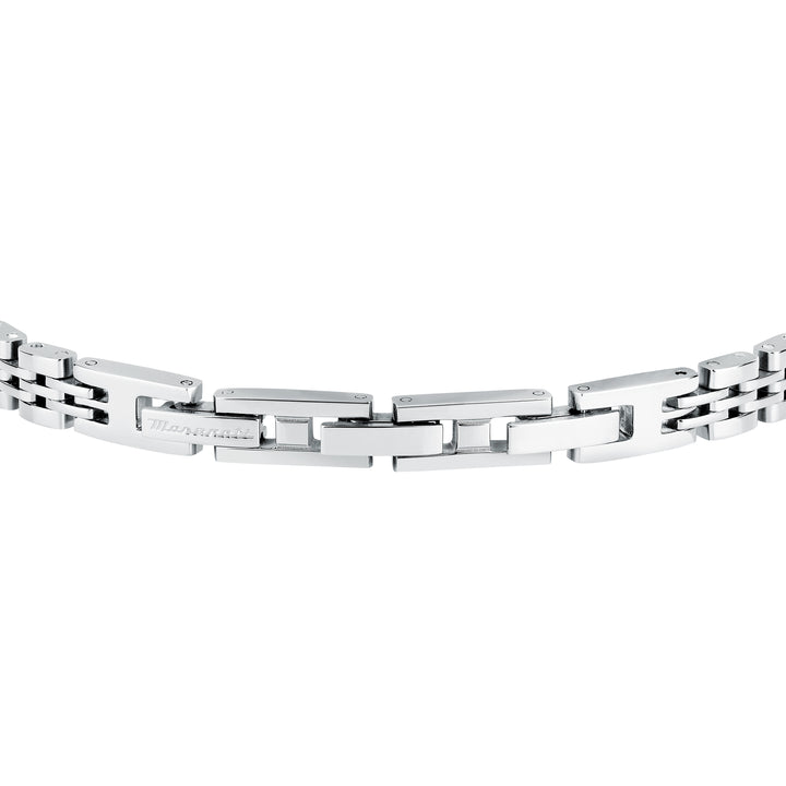 Maserati Iconic JM424AVD66 - Heren Armband - Roestvrijstaal - Zilverkleurig/Zwart - 18.5 cm