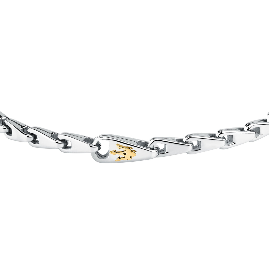 Maserati Iconic JM425AVD102 - Heren Armband - Roestvrij staal - Zilver Goudkleurig - 18.5 + 3 CM
