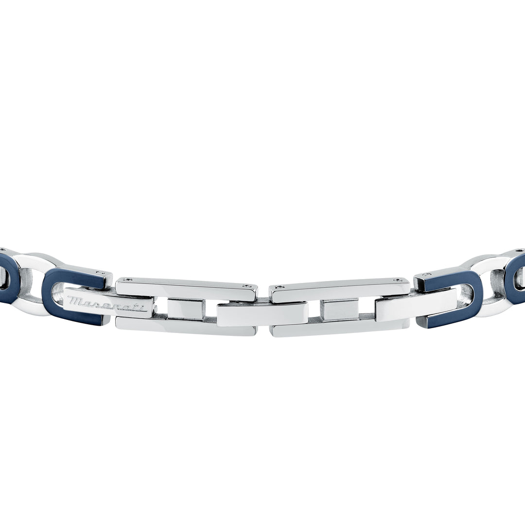 Maserati Iconic JM425AVD96 - Heren Armband - Roestvrijstaal - Blauw Zilver Roségoud - 18.5 cm