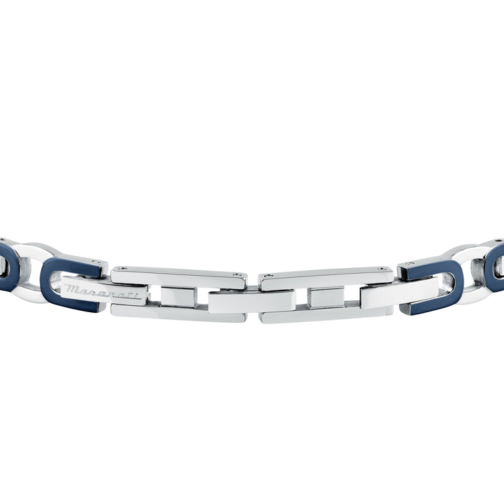Maserati Iconic JM425AVD96 - Heren Armband - Roestvrijstaal - Blauw Zilver Roségoud - 18.5 cm