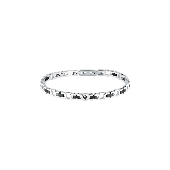 Maserati Iconic JM425AVD98 Heren Armband - Zilverkleurig en Zwart