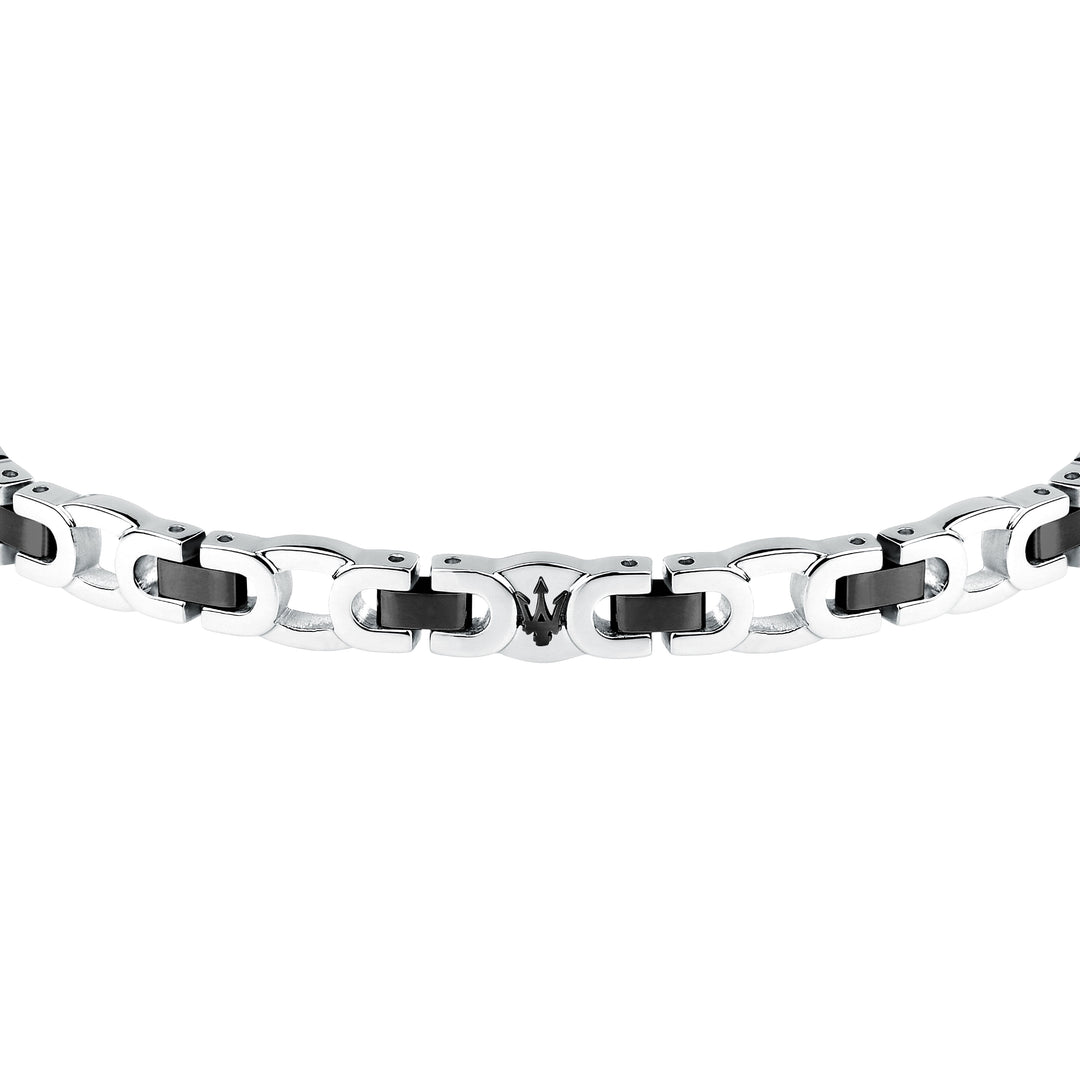 Maserati Iconic JM425AVD98 Heren Armband - Zilverkleurig en Zwart