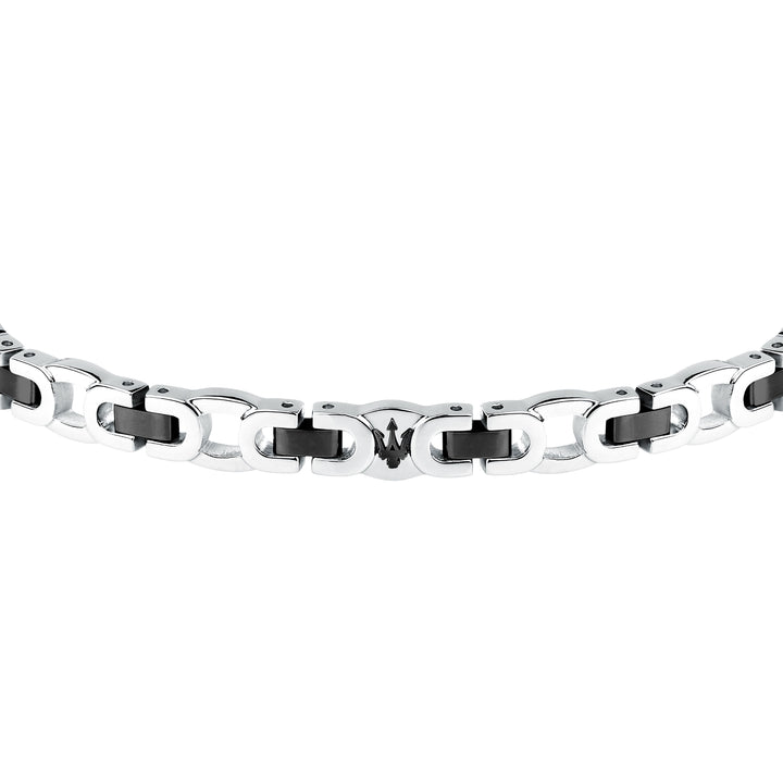 Maserati Iconic JM425AVD98 Heren Armband - Zilverkleurig en Zwart