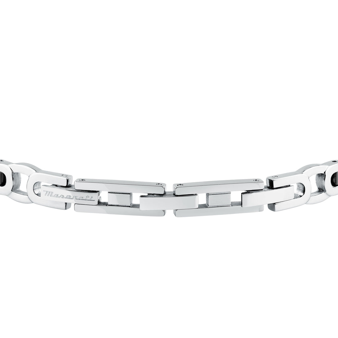 Maserati Iconic JM425AVD98 Heren Armband - Zilverkleurig en Zwart