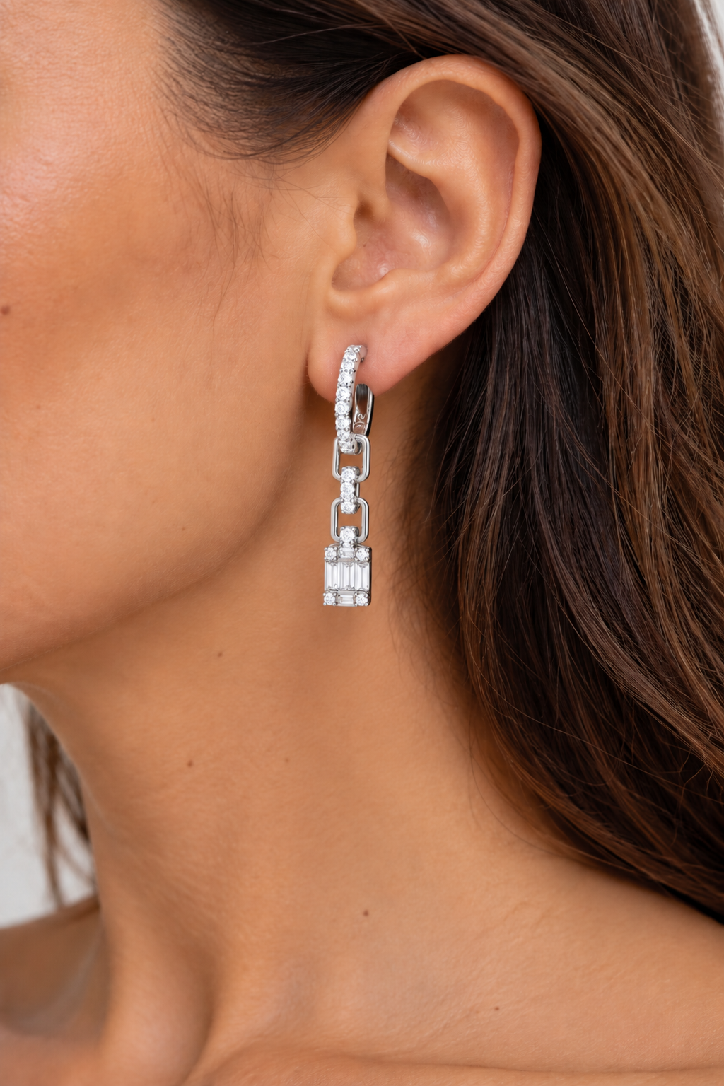 Karma Jewelry earrings H330S - Dames Oorbellen - Hinged Hoops Summer Edge - Zilver - 3,3 cm