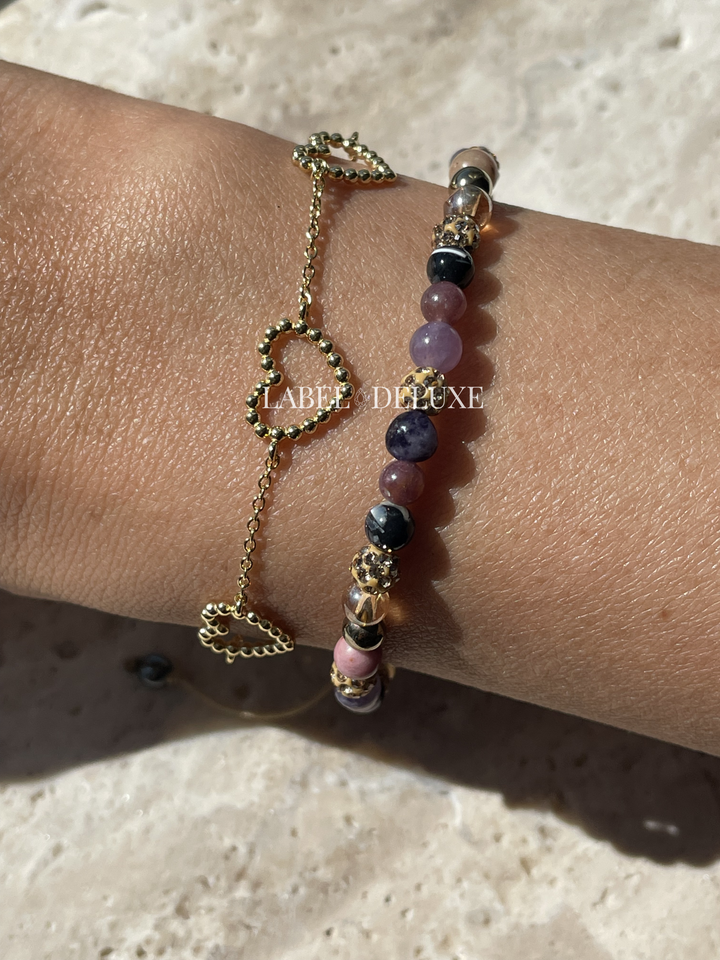 Karma Jewelry Armband 94151GP -  Damesarmband - Bracelet Open Heart - Sterling Zilver - 14K Gouden Plating - Goudkleurig - 16+3 CM