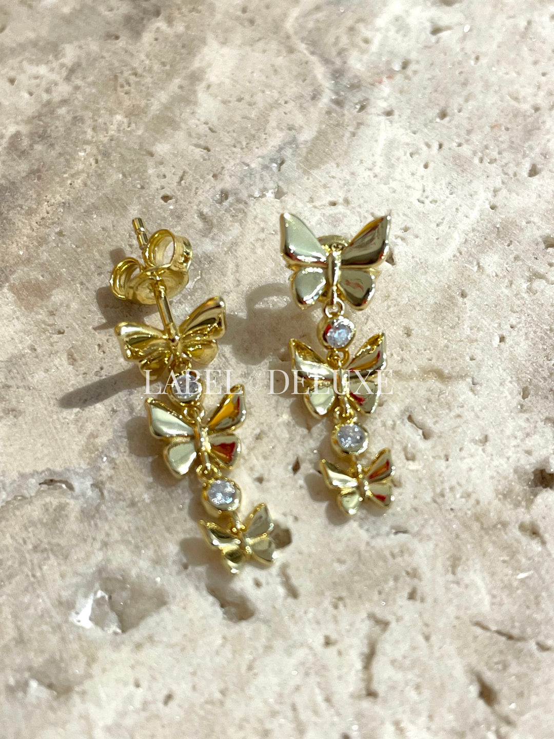 Karma Jewelry vlinder oorbellen 925 zilver goudplating