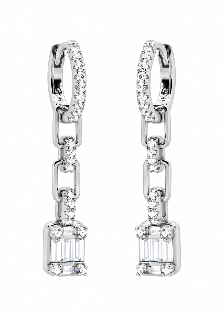 Karma Jewelry earrings H330S - Dames Oorbellen - Hinged Hoops Summer Edge - Zilver - 3,3 cm