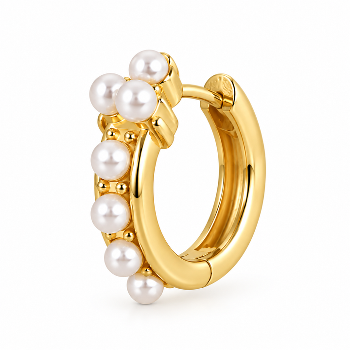 Label Deluxe Collection earrings LDLGO200425PAW - Parel Oorbellen - Goud - 1,65 cm