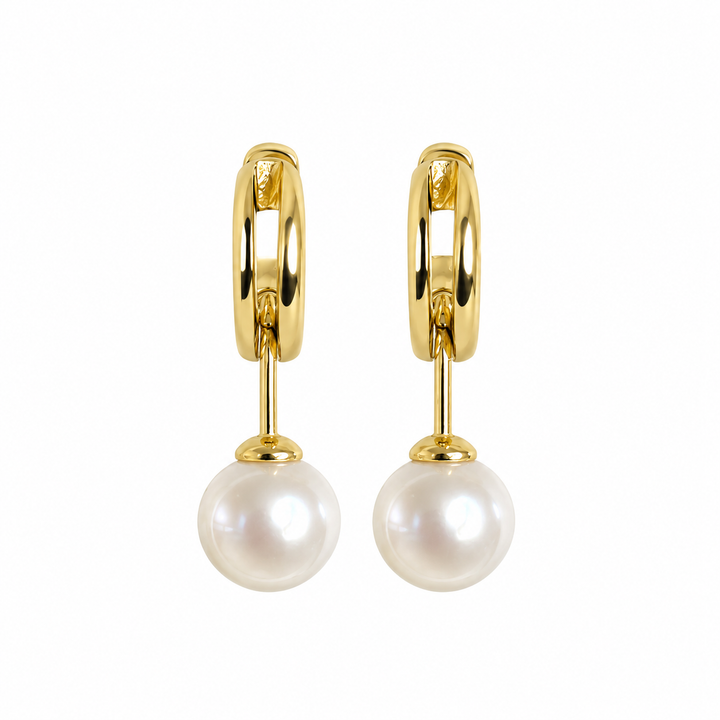 Label Deluxe Earrings LDLGO2014421PAR - Parel Oorbellen - Goud - 2,1 cm