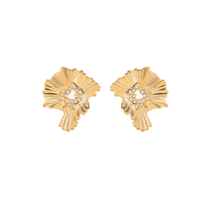 Label Deluxe Bijoux earrings LDLGOFantasystones01 - Dames Oorbellen - Fantasy Stones - Goud met Zirkonia - 2,5 x 2 CM