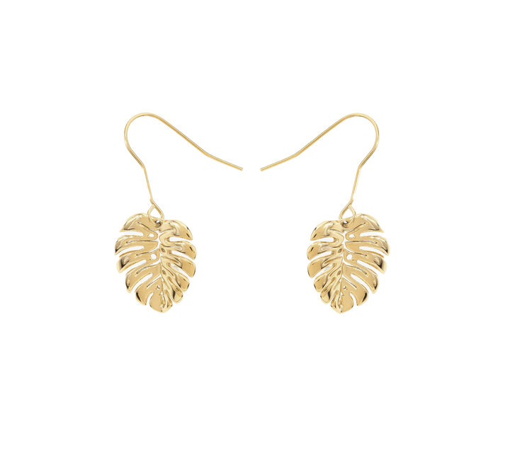 Label Deluxe Bijoux oorbellen LDLGOleaf35 - Dames Oorbellen - Leaf Shape Earrings - Goud - 3,5 CM