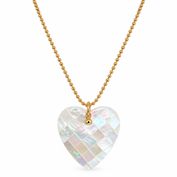 Pearl Heart HP LDLNECheartpearl - ketting  - Goud  MOP