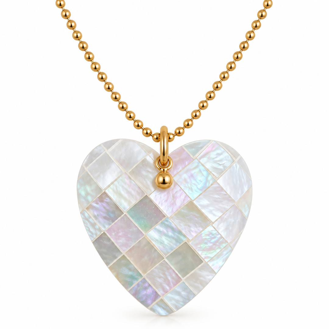 Pearl Heart HP LDLNECheartpearl - ketting  - Goud  MOP