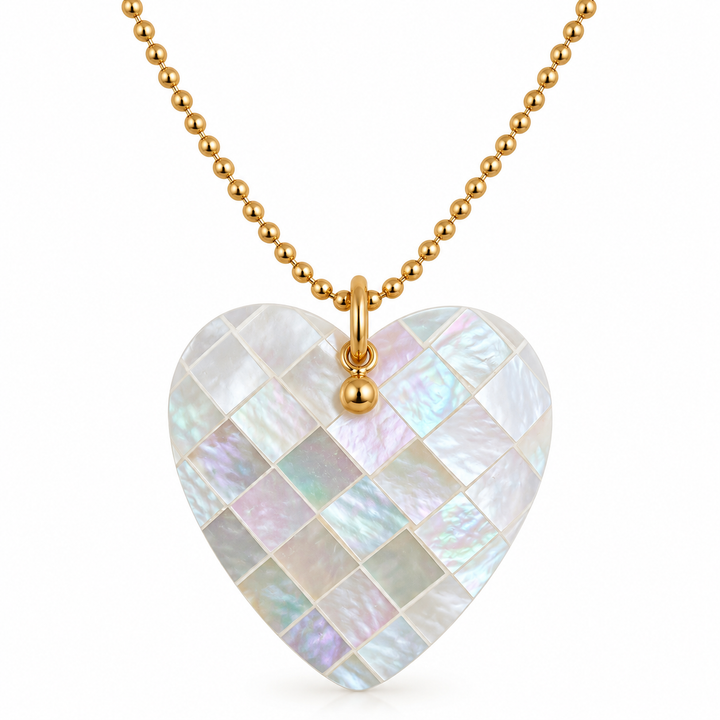 Pearl Heart HP LDLNECheartpearl - ketting  - Goud  MOP