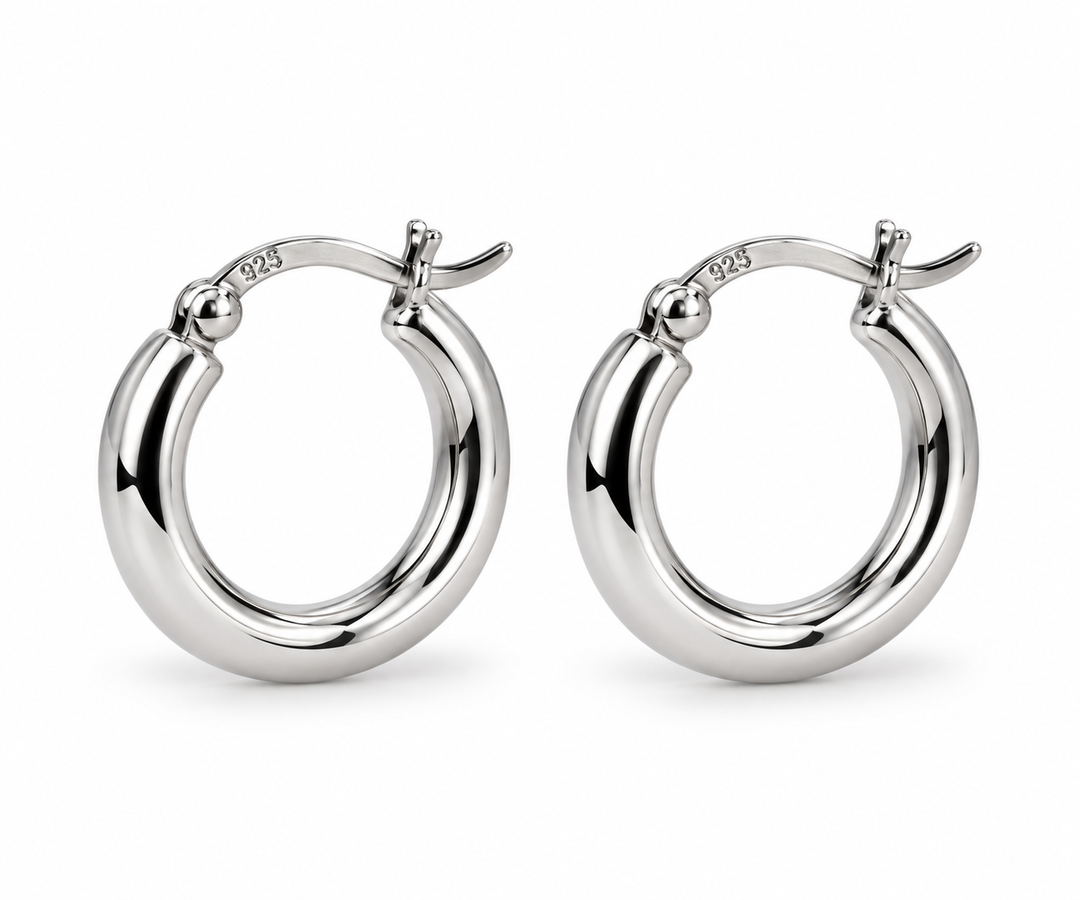 Karma Jewelry oorbellen M3093S - Plain Hoops Round Tube - Zilver - 2 cm