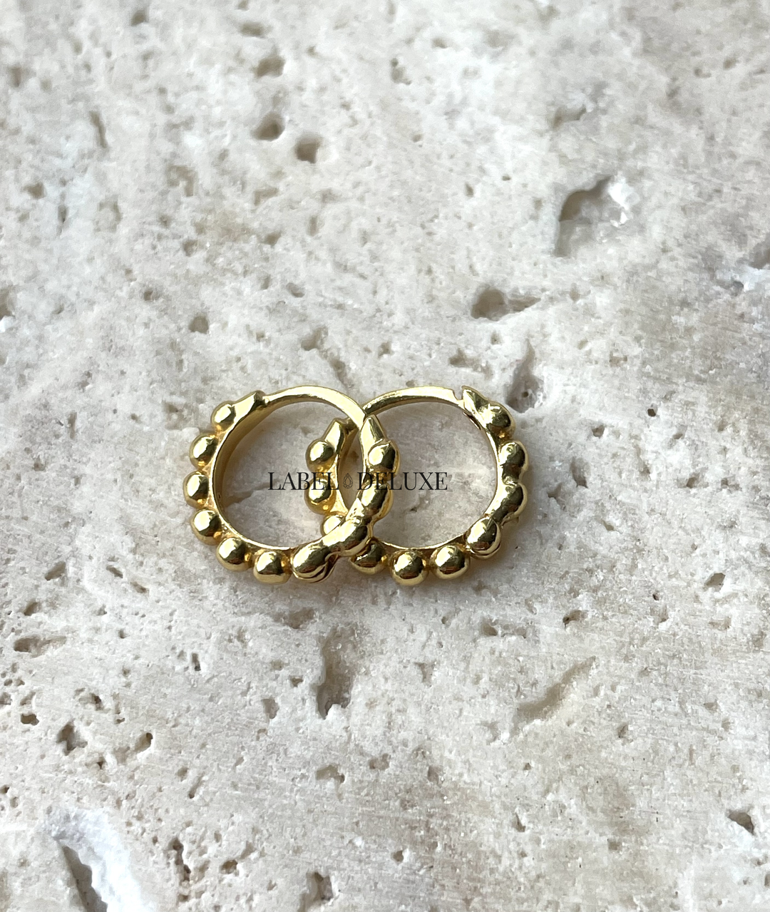 Karma Jewelry oorbellen M3161GP - Dames Oorbellen - Plain Hinged Hoops Dots - Goud - 10 MM
