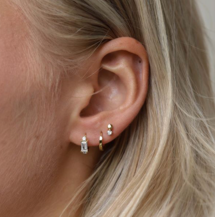 Plain Hinged Hoops Mini M3170GP - Dames Oorbellen - Goud