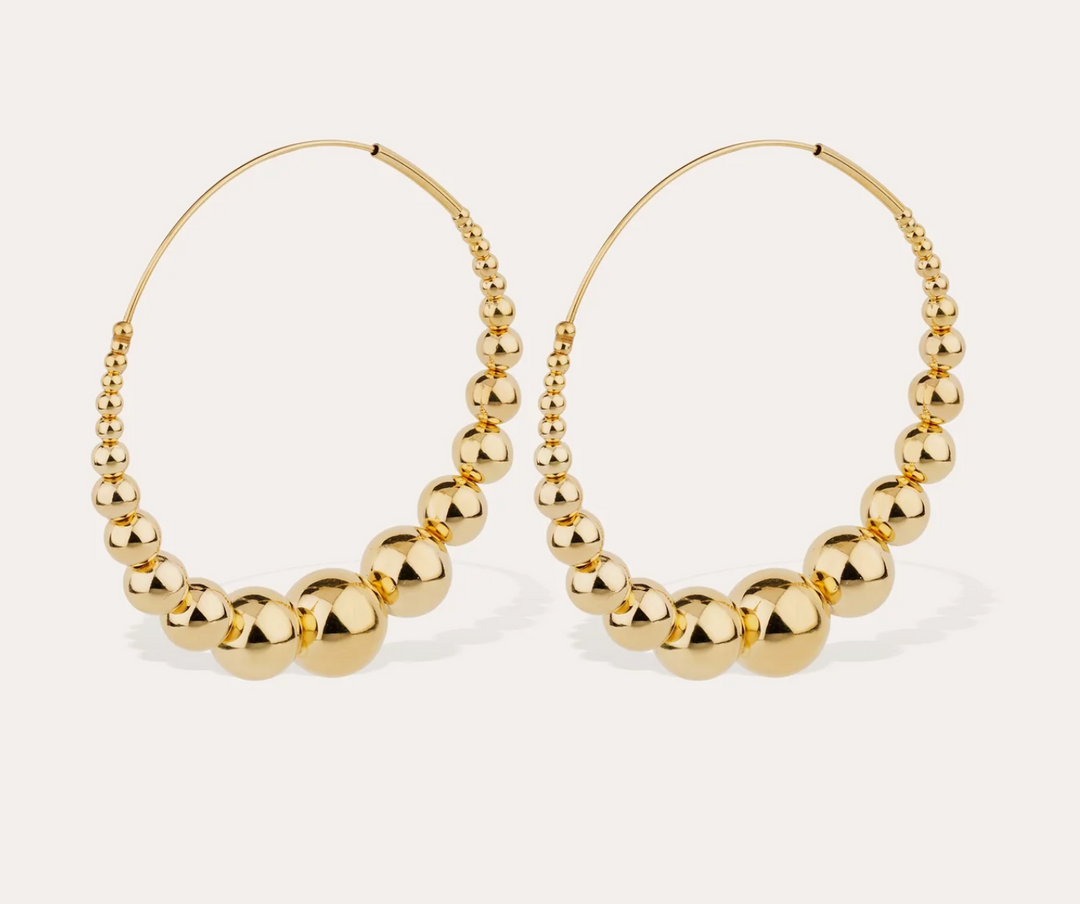 Gas Bijoux oorbellen - Dames Oorbellen - Multiperla Hoop Earrings - Goud - 6 cm