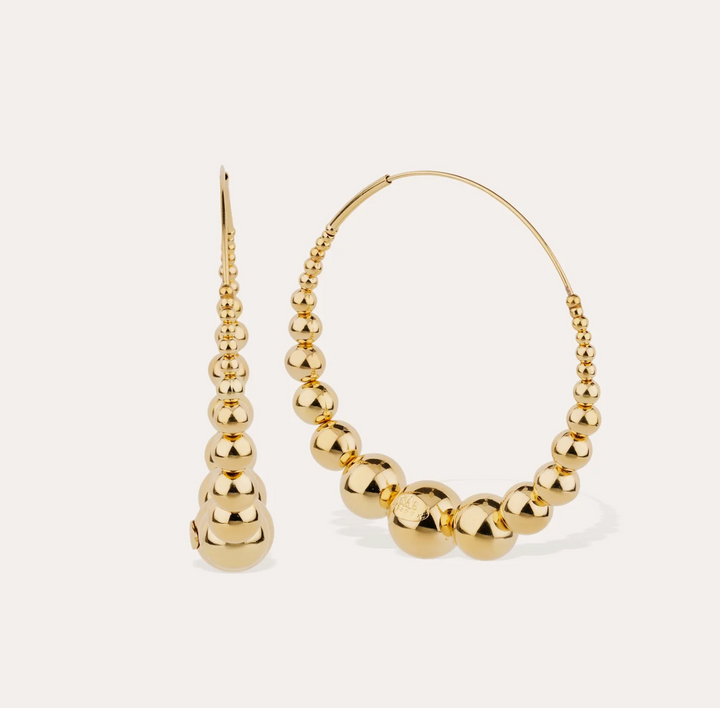 Gas Bijoux oorbellen - Dames Oorbellen - Multiperla Hoop Earrings - Goud - 6 cm