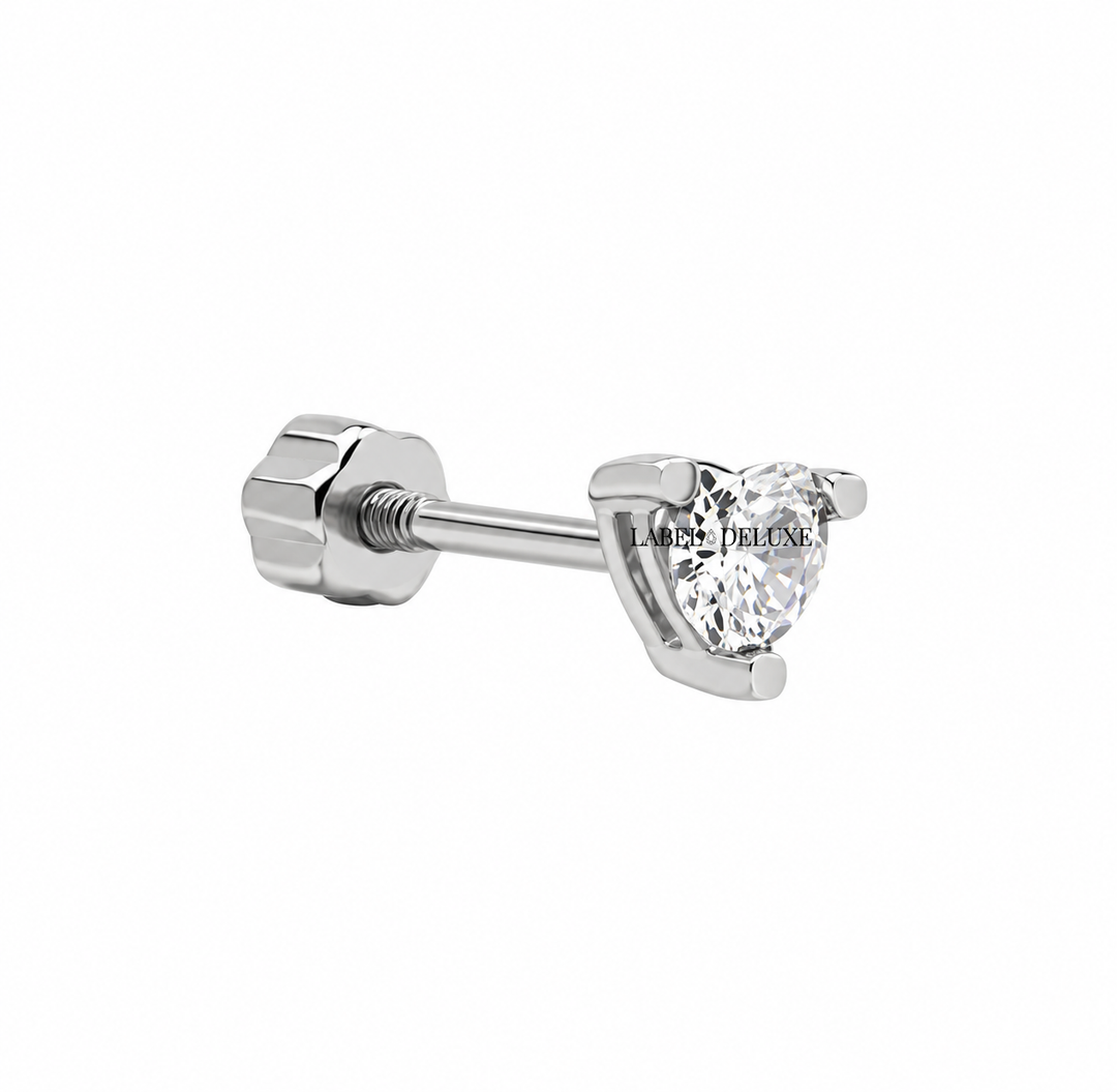 Zirconia Heart Crystal PC24-C-S - Piercing - Zilver